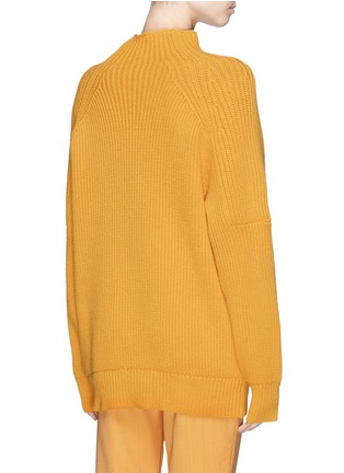 Back View - Click To Enlarge - VICTORIA BECKHAM - Oversized wool gauge cable knit poloneck sweater