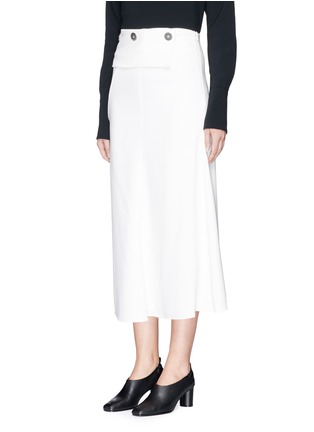 Front View - Click To Enlarge - VICTORIA BECKHAM - Button waist panel cady crepe midi skirt