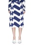 Main View - Click To Enlarge - VICTORIA BECKHAM - Wave print pleated silk satin skirt