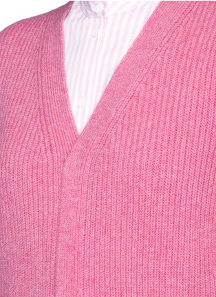 Detail View - Click To Enlarge - VICTORIA BECKHAM - Buckle belt V-neck wool sweater