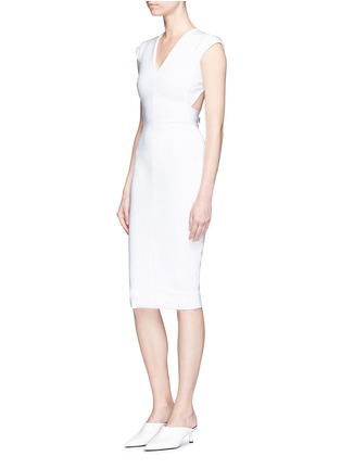 Front View - Click To Enlarge - VICTORIA BECKHAM - Open back dense rib jersey dress
