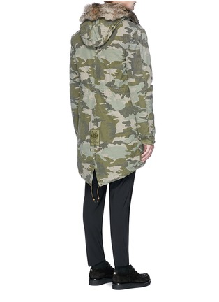 Back View - Click To Enlarge - MR & MRS ITALY - Coyote fur camouflage canvas parka