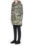 Front View - Click To Enlarge - MR & MRS ITALY - Coyote fur camouflage canvas parka