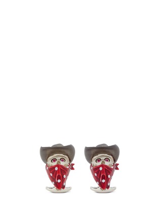 Main View - Click To Enlarge - DEAKIN & FRANCIS  - Cowboy skull sterling silver cufflinks