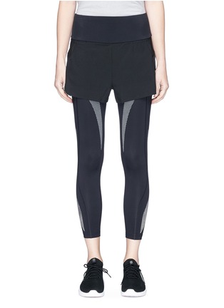 Main View - Click To Enlarge - 72883 - 'Performance Combo' shorts overlay cropped leggings