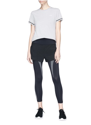 Figure View - Click To Enlarge - 72883 - 'Performance Combo' shorts overlay cropped leggings