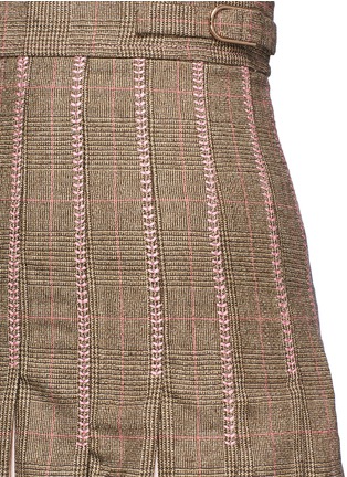 Detail View - Click To Enlarge - GABRIELA HEARST - Virgin wool check plaid crepe pleated skirt