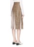 Back View - Click To Enlarge - GABRIELA HEARST - Virgin wool check plaid crepe pleated skirt