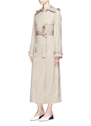Front View - Click To Enlarge - GABRIELA HEARST - Pleated back Merino wool twill trench coat