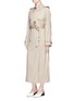 Figure View - Click To Enlarge - GABRIELA HEARST - Pleated back Merino wool twill trench coat
