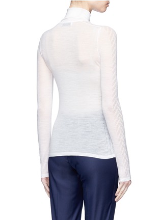 Back View - Click To Enlarge - GABRIELA HEARST - Herringbone sleeve wool turtleneck sweater