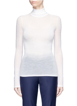 Main View - Click To Enlarge - GABRIELA HEARST - Herringbone sleeve wool turtleneck sweater