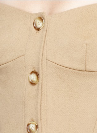 Detail View - Click To Enlarge - GABRIELA HEARST - Off-shoulder virgin wool-cashmere melton bustier coat