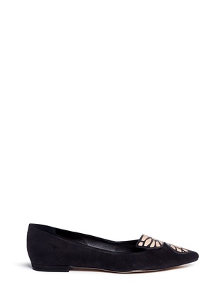 Main View - Click To Enlarge - SOPHIA WEBSTER - 'Bibi Butterfly' wing appliqué kid suede flats