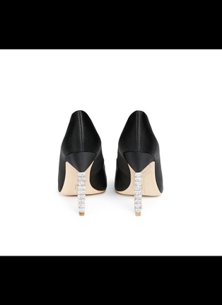 Back View - Click To Enlarge - SOPHIA WEBSTER - 'Coco Crystal' pavé bead heel satin pumps