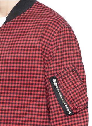 Detail View - Click To Enlarge - R13 - Gingham check flight shirt jacket