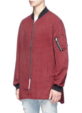 Front View - Click To Enlarge - R13 - Gingham check flight shirt jacket