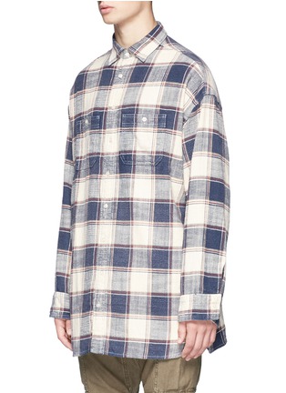Front View - Click To Enlarge - R13 - Check plaid oversized flannel shirt