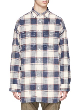 Main View - Click To Enlarge - R13 - Check plaid oversized flannel shirt