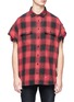 Main View - Click To Enlarge - R13 - Fringed cuff check plaid shirt