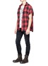 Figure View - Click To Enlarge - R13 - Fringed cuff check plaid shirt