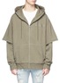 Main View - Click To Enlarge - R13 - Double layer zip hoodie