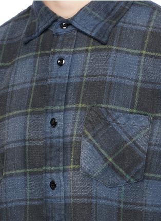 Detail View - Click To Enlarge - R13 - Fringed check plaid flannel shirt