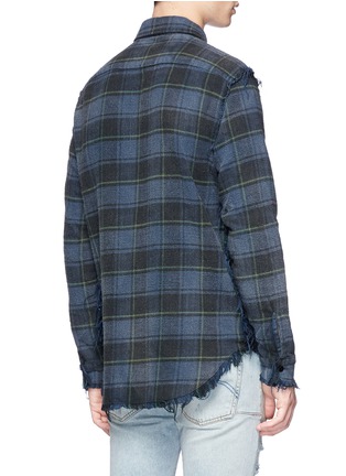Back View - Click To Enlarge - R13 - Fringed check plaid flannel shirt