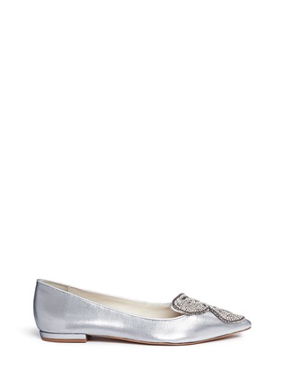 Main View - Click To Enlarge - SOPHIA WEBSTER - 'Bibi Butterfly' jewelled wing metallic flats