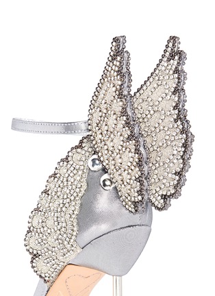 Detail View - Click To Enlarge - SOPHIA WEBSTER - 'Evangeline' strass angel wing lamé sandals