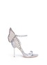 Main View - Click To Enlarge - SOPHIA WEBSTER - 'Evangeline' strass angel wing lamé sandals