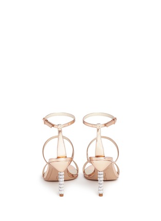 Back View - Click To Enlarge - SOPHIA WEBSTER - 'Rosalind' crystal pavé heel mirror leather sandals