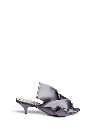 Main View - Click To Enlarge - NO.21 - Bow satin mule sandals