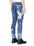Back View - Click To Enlarge - 71465 - 'Tidy Biker' scribble print ripped skinny jeans