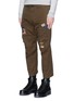 Front View - Click To Enlarge - 71465 - Ripped patchwork cotton twill chinos