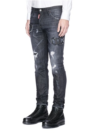 Front View - Click To Enlarge - 71465 - 'Cool Guy' ripped skinny jeans