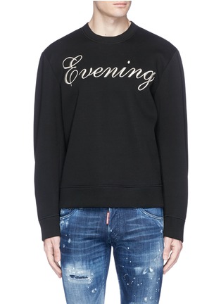 Main View - Click To Enlarge - 71465 - 'Evening' metallic embroidered neoprene sweatshirt
