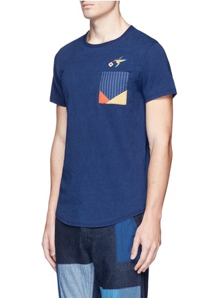 Front View - Click To Enlarge - FDMTL - Hummingbird embroidered sashiko pocket T-shirt