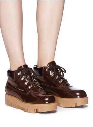 Figure View - Click To Enlarge - ACNE STUDIOS - Leather hiker boots