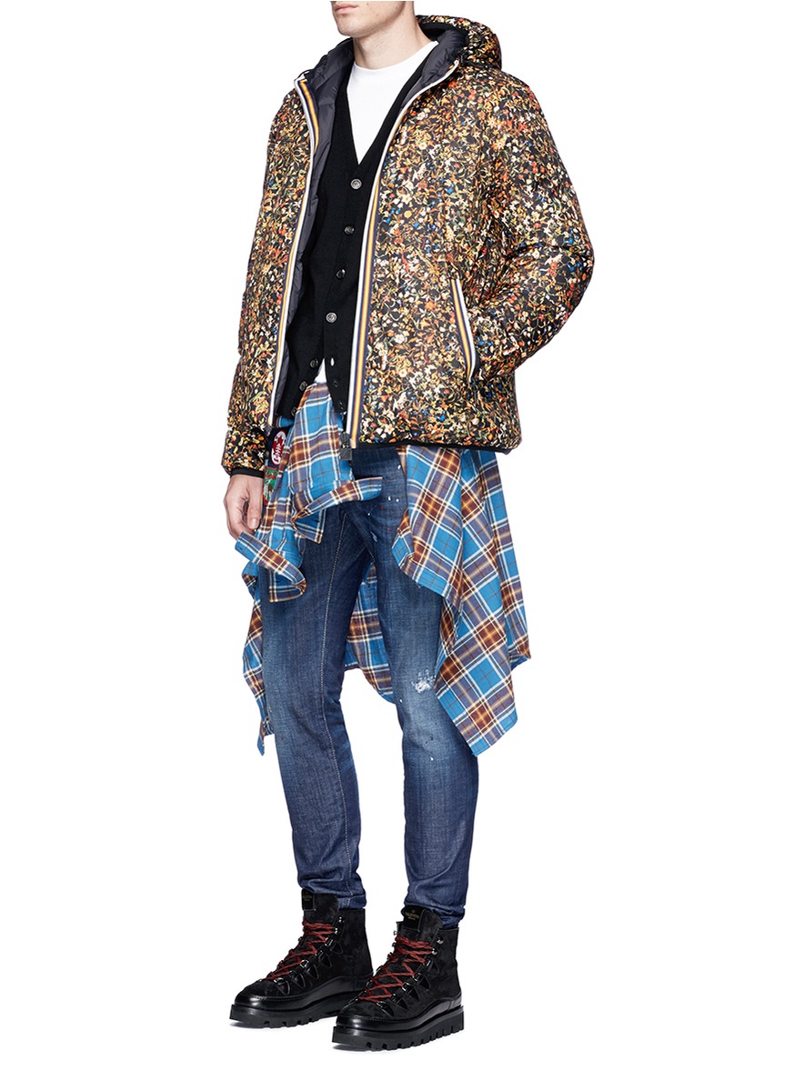 DSQUARED2 x K-Way floral print reversible puffer jacket