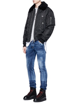 Figure View - Click To Enlarge - 71465 - Lambskin shearling collar padded bomber jacket