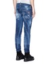 Back View - Click To Enlarge - 71465 - 'Cool Guy' floral embroidered distressed jeans