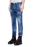 Front View - Click To Enlarge - 71465 - 'Cool Guy' floral embroidered distressed jeans
