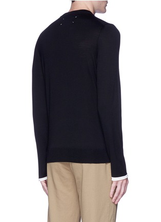 Back View - Click To Enlarge - MAISON MARGIELA - Contrast cuff wool sweater