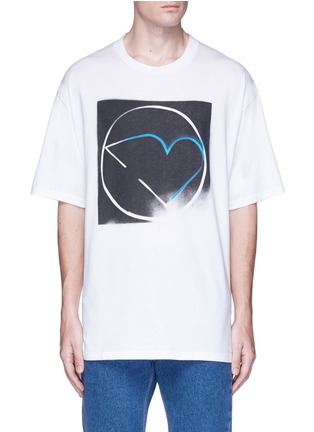 Main View - Click To Enlarge - MAISON MARGIELA - Heart graphic print oversized T-shirt