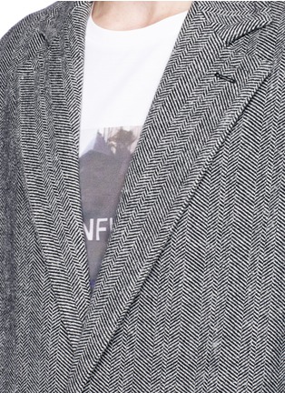 Detail View - Click To Enlarge - MAISON MARGIELA - Virgin wool-cashmere herringbone coat