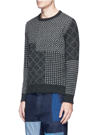 Front View - Click To Enlarge - FDMTL - Sashiko jacquard wool sweater