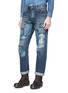 Front View - Click To Enlarge - FDMTL - Boro patchwork slim fit jeans