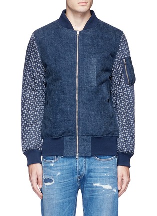 Main View - Click To Enlarge - FDMTL - Geometric embroidered brushed MA-1 bomber jacket