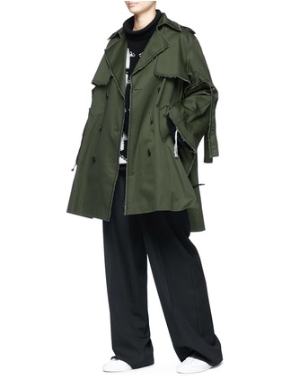 Figure View - Click To Enlarge - PORTS 1961 - Frayed twill trench coat